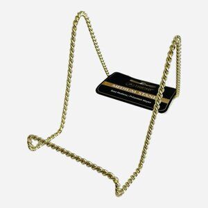 TRIPAR Gold Twisted Wire Display Easel Stand Plate Photo Holder Medium Set of 2